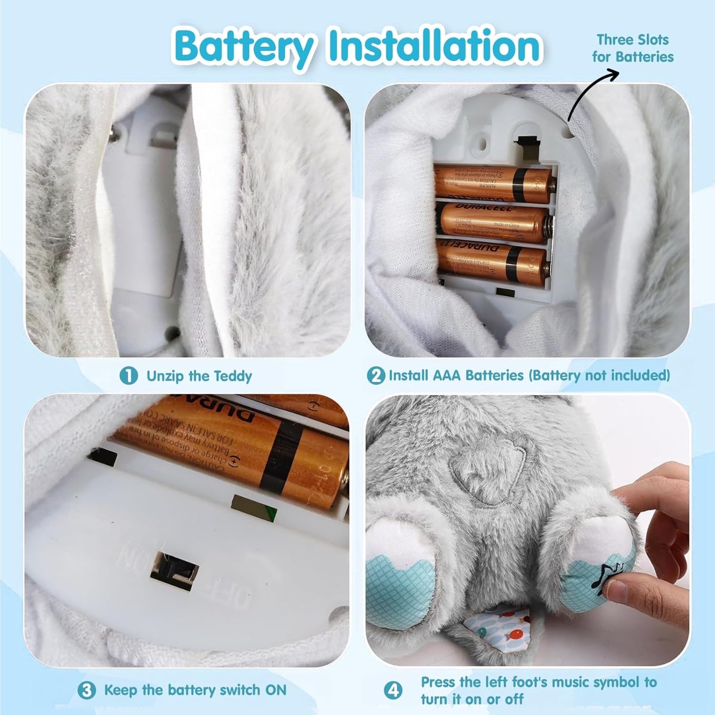 Breathing Teddy Bear with Soothing Music, Comfort Plush