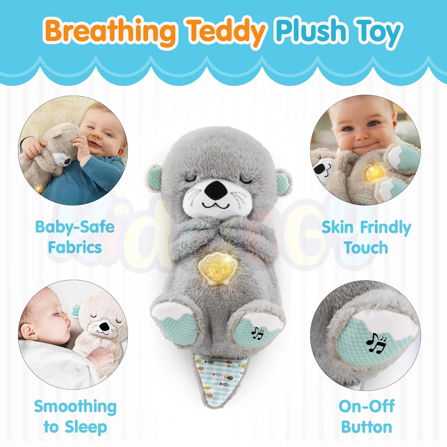 Breathing Teddy Bear with Soothing Music, Comfort Plush