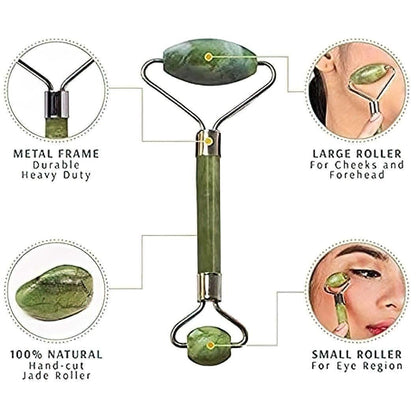 AuraLane Natural Jade Stone Facial Roller and Massager