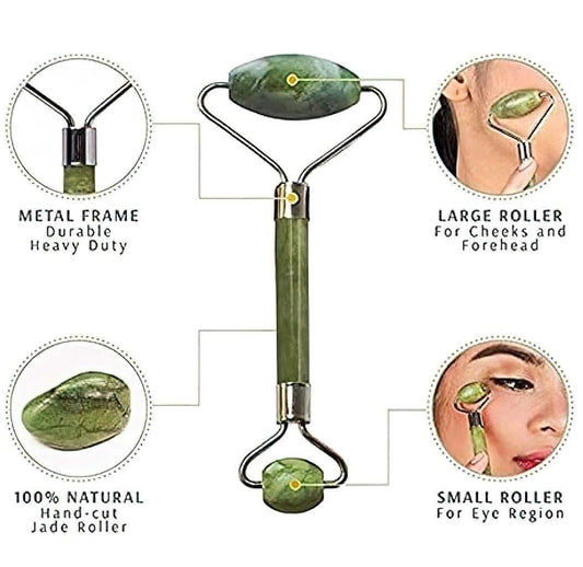 AuraLane Natural Jade Stone Facial Roller and Massager