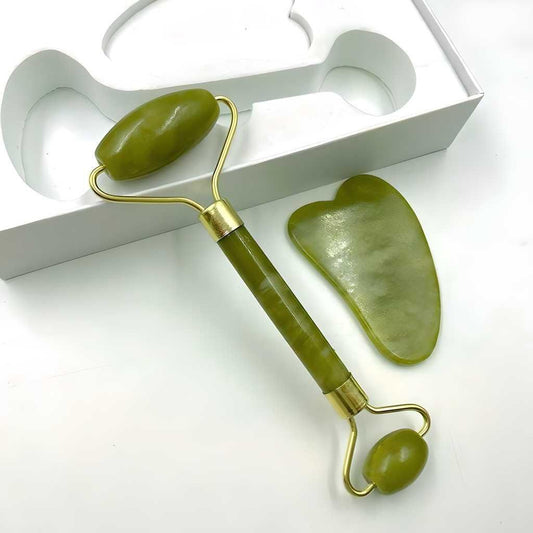AuraLane Natural Jade Stone Facial Roller and Massager