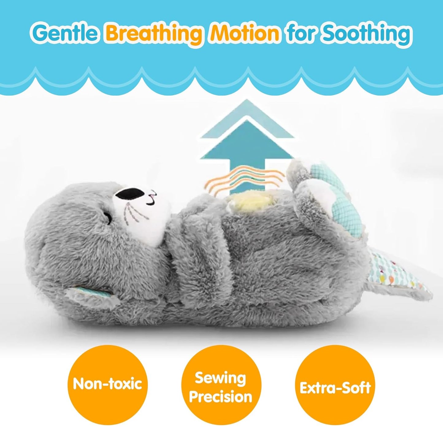 Breathing Teddy Bear with Soothing Music, Comfort Plush